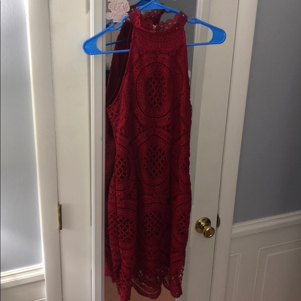 beautiful red lace dress